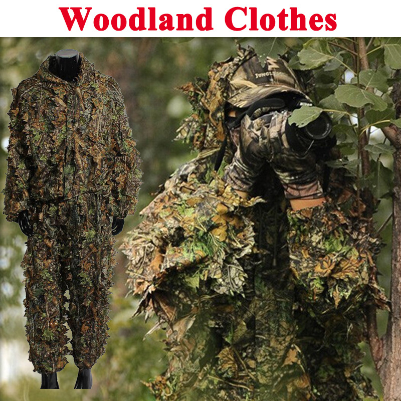 Hunting Outdoor Game - Açık Hava 3D Yaprak Desenli Ghillie
