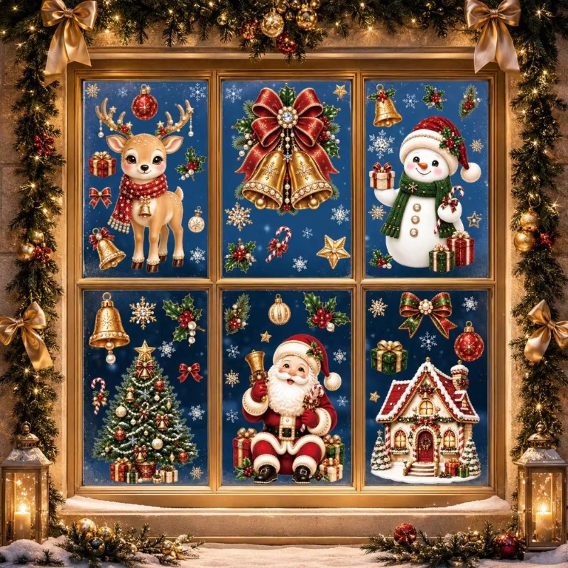 4/6 adet Noel Temalı Statik Pe - Elk Bugle Call incelemesi ve fiyatı